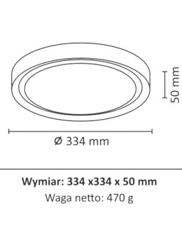 Plafon oprawa sufitowa okrągła PERSE LED 15W 319111 - sklep LEDco.pl