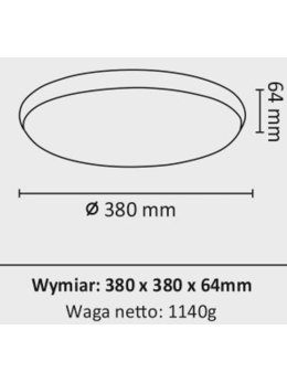 Plafon oprawa sufitowa okrągła METIS 38 LED 24W 314857 - LEDco.pl