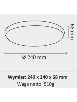 Plafon oprawa sufitowa okrągła METIS 22 LED 12W 314833 - LEDco.pl