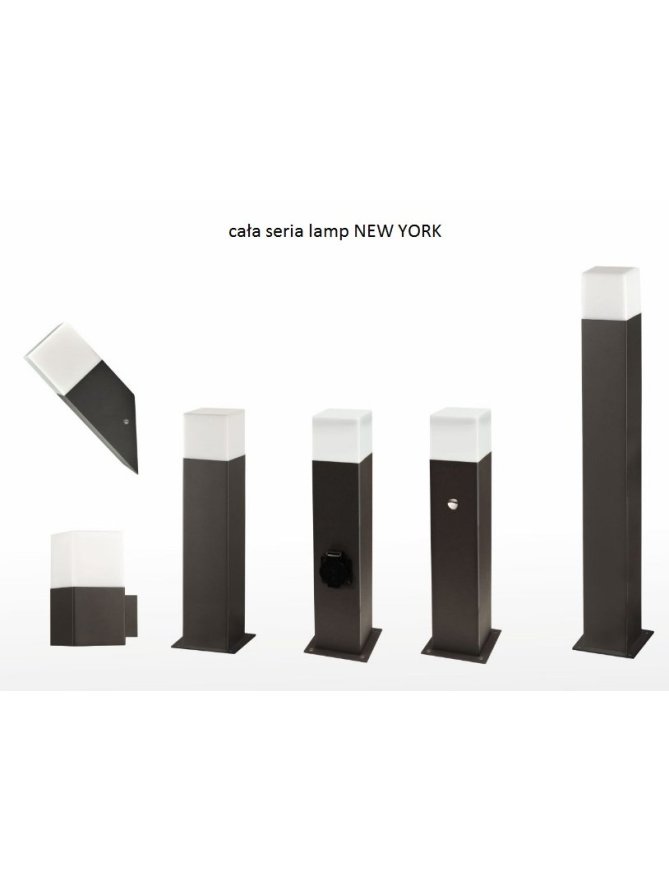 Lampa ogrodowa stojąca kwadratowa NEW YORK 44cm E27 304629 - LEDco.pl