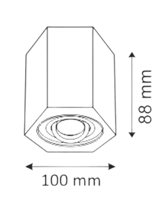 Oprawa sufitowa spot czarna nowoczesna HEXAGON 313188 - LEDco.pl