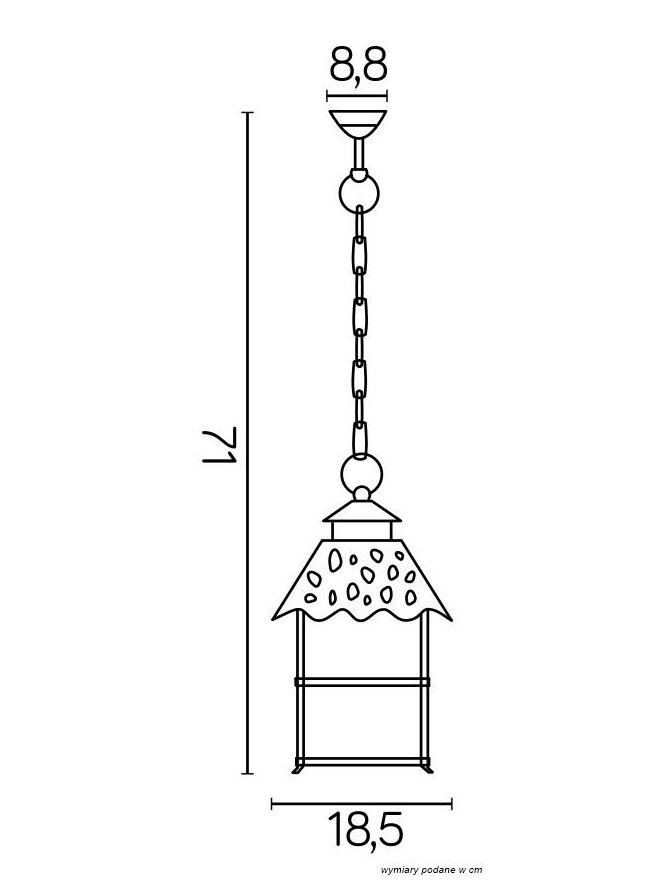 Lampa ogrodowa wisząca klasyczna CADIZ styl retro - LEDco.pl