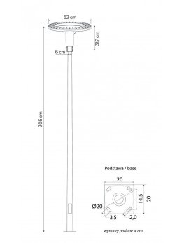 Nowoczesna latarnia ogrodowa 3m STER MAX LED lampa parkowa - LEDco.pl