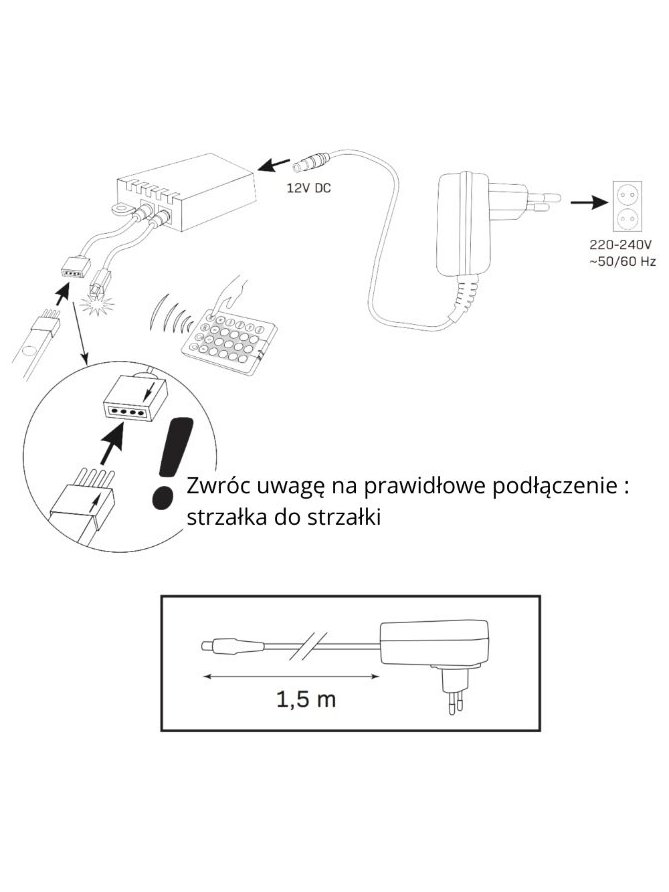 Zestaw Taśma LED 18W 5m IP20 kolory pasek RGB 314437 GoldLux LEDco.pl