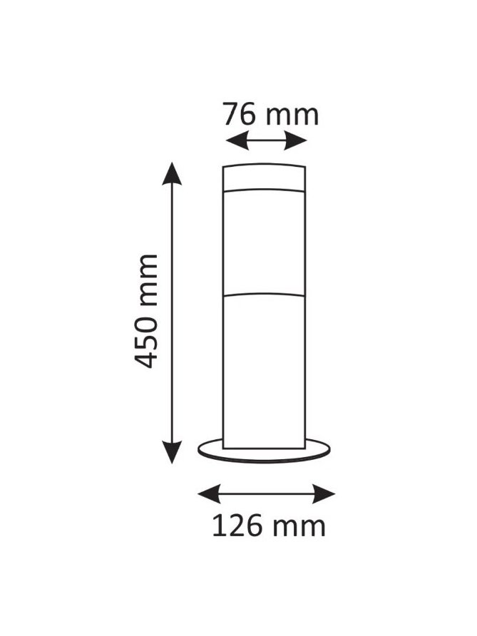 Lampa ogrodowa inox LIVIA 45cm tuba do oświetlenia ścieżki - LEDco.pl