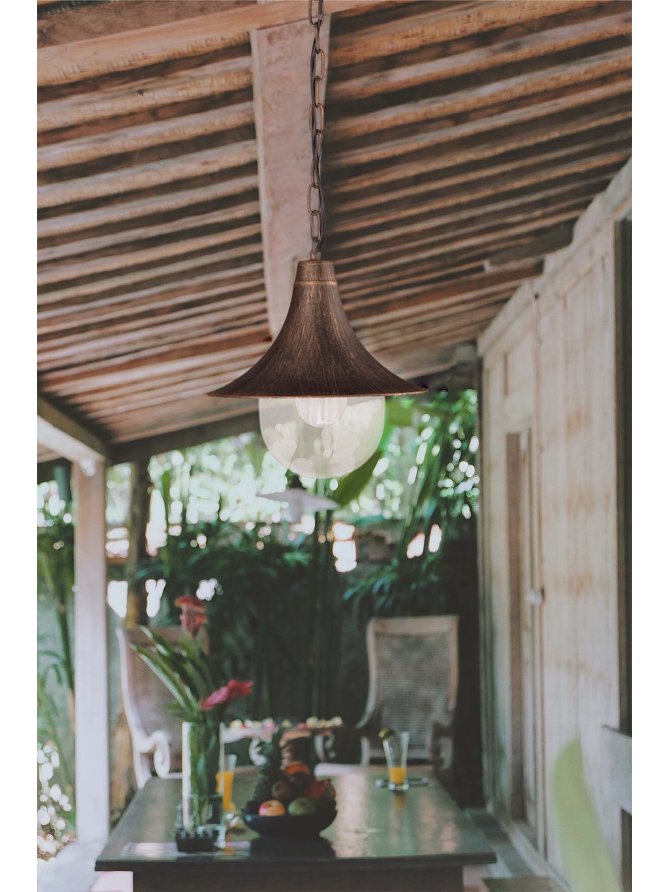 Lampa ogrodowa wisząca K-8126 CZARNY/ZŁOTY z serii BOSTON