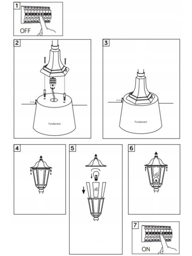 Lampa ogrodowa stojąca retro LIGURIA złota 201973 - LEDco.pl