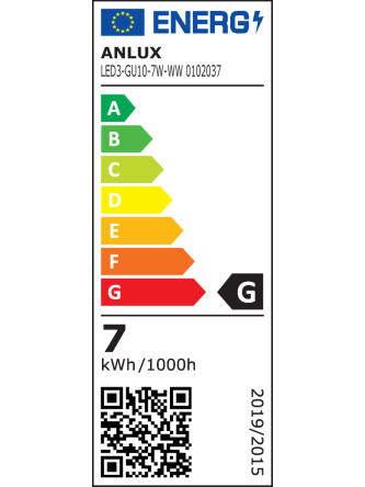 ŻARÓWKA LED GU10 7W 230V CIEPŁA BIAŁA 3 LATA GW. ANLUX 2