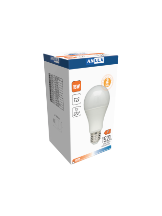 ŻARÓWKA LED A60 15W E27 230V CIEPŁA BIAŁA FOX