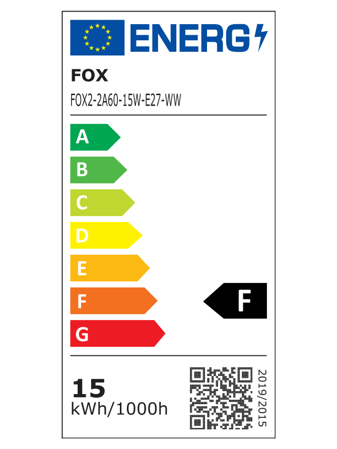 ŻARÓWKA LED A60 15W E27 230V CIEPŁA BIAŁA FOX