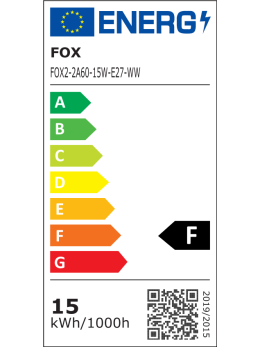 ŻARÓWKA LED A60 15W E27 230V CIEPŁA BIAŁA FOX