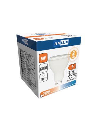 ŻARÓWKA LED GU10 5W 230V CIEPŁA BIAŁA FOX