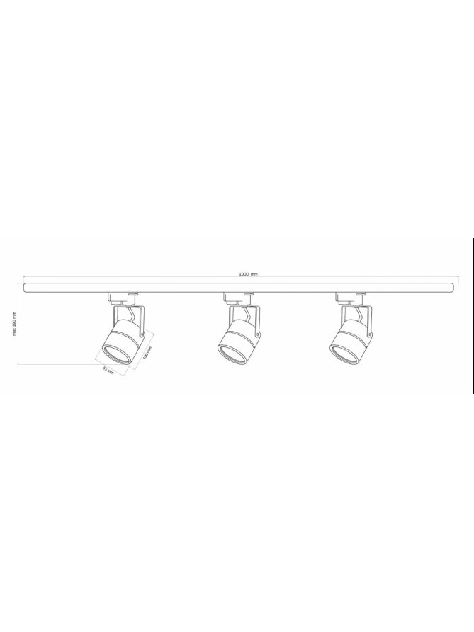 Lampa szynowa listwa PRAGA 1-fazowa zestaw 1m 327345 - LEDco.pl