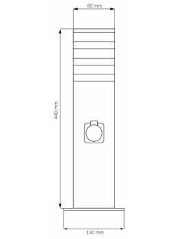Lampa ogrodowa stojąca TEKSAS z gniazdem prądowym 44cm 327970 - LEDco.pl