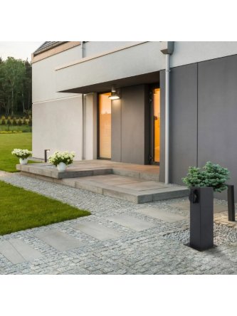 Słupek ogrodowy z gniazdami 2 x 230V Elektri 28cm 327963 - LEDco.pl 2