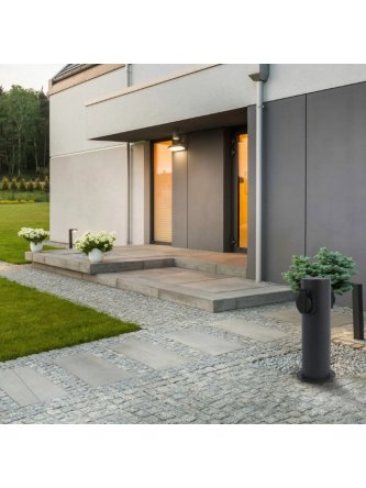 Słupek ogrodowy z gniazdami 2 x 230V Elektri 28cm 327956 - LEDco.pl 2