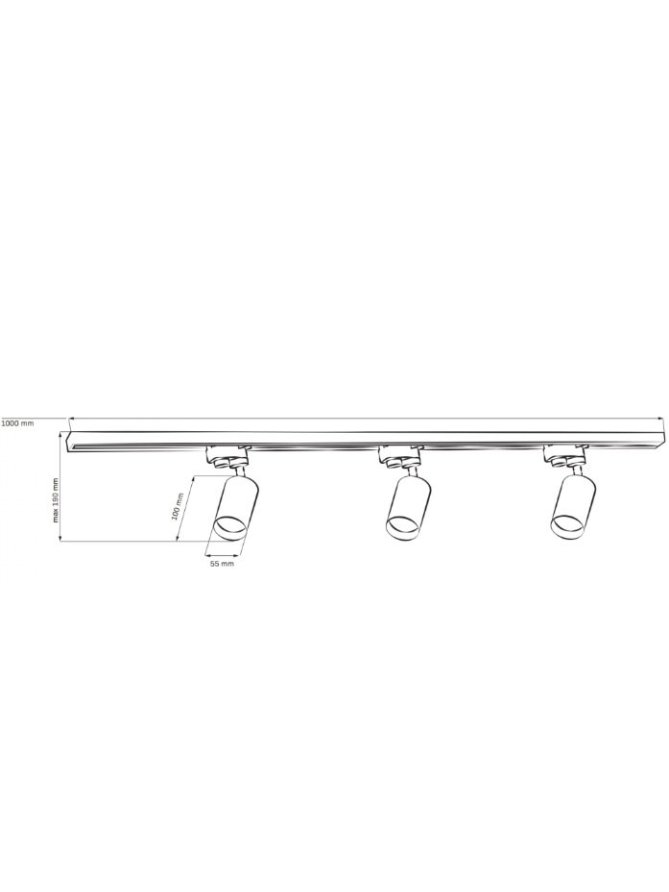 Lampa szynowa listwa PARIS 1-fazowa zestaw 1m 321596 - LEDco.pl