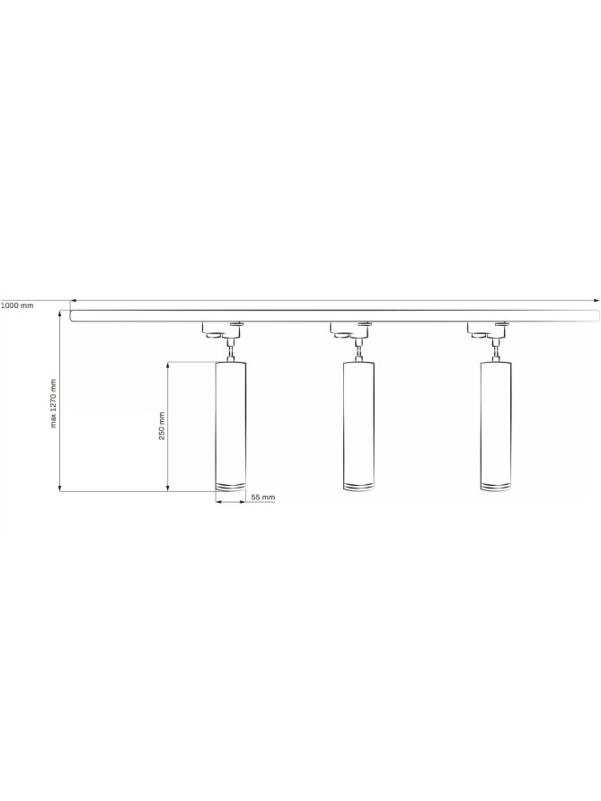 Lampa szynowa listwa PARIS 1-fazowa zestaw 1m 321565 - LEDco.pl