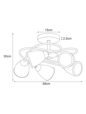 Lampa sufitowa K-JSL-6059/5 AB z serii PLATO 2