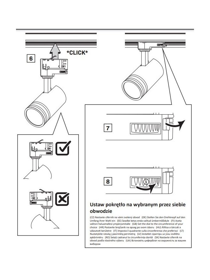 Lampa szynowa listwa reflektor MILANO 3-fazowy 327871 - LEDco.pl