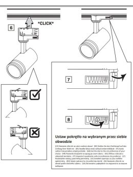 Lampa szynowa listwa reflektor MILANO 3-fazowy 327871 - LEDco.pl