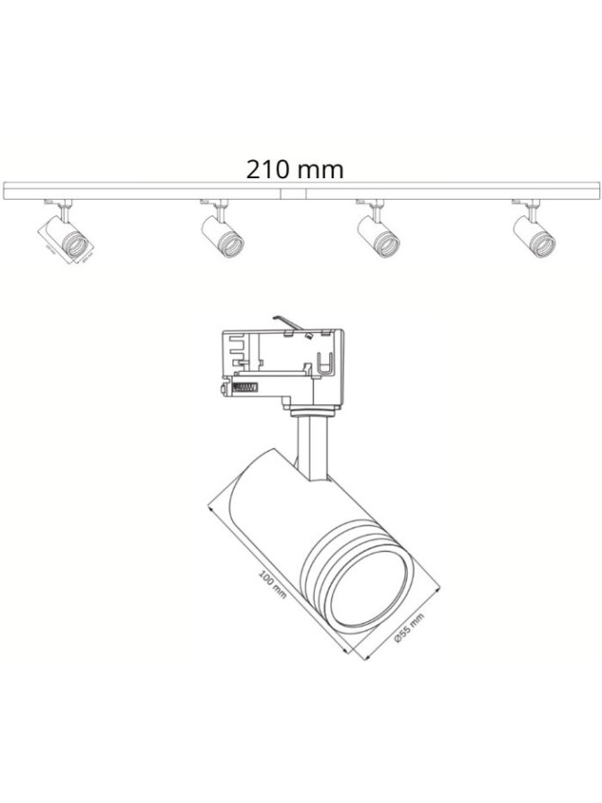 Lampa szynowa reflektor listwa 3-fazowa zestaw 2x1m 327796 - LEDco.pl