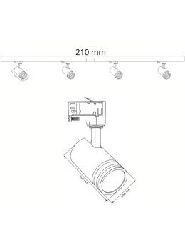 Lampa szynowa reflektor listwa 3-fazowa zestaw 2x1m 327796 - LEDco.pl