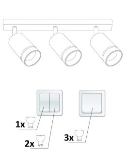 Lampa punktowa regulowana PARIS 3 x gu10 czarna 322340 - LEDco.pl