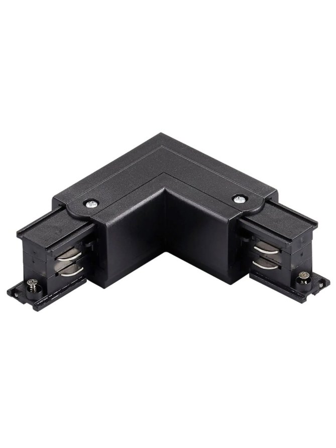 Łącznik kątowy L lewy do szyny 3-fazowej czarny 327857 - LEDco.pl