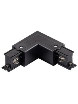 Łącznik kątowy L lewy do szyny 3-fazowej czarny 327857 - LEDco.pl