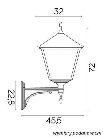 Kinkiet zewnętrzny do góry Retro kwadrat - Duża lampa elewacyjna 2