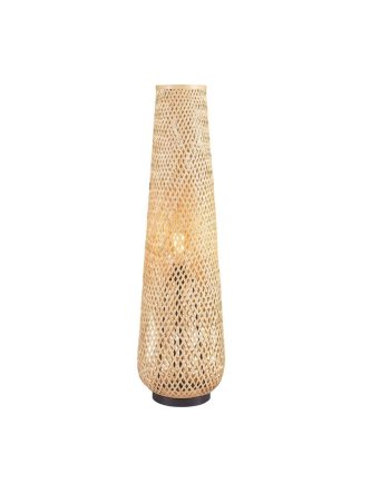 Lampa podłogowa wysoka boho naturalna wiklinowa nowoczesna - LEDco.pl