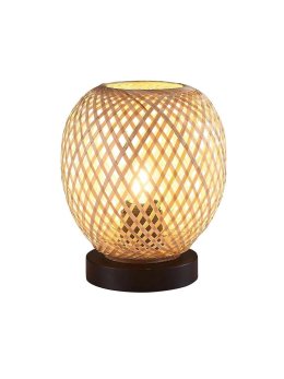 Lampa stołowa biurkowa boho naturalna wiklinowa nowoczesna - LEDco.pl