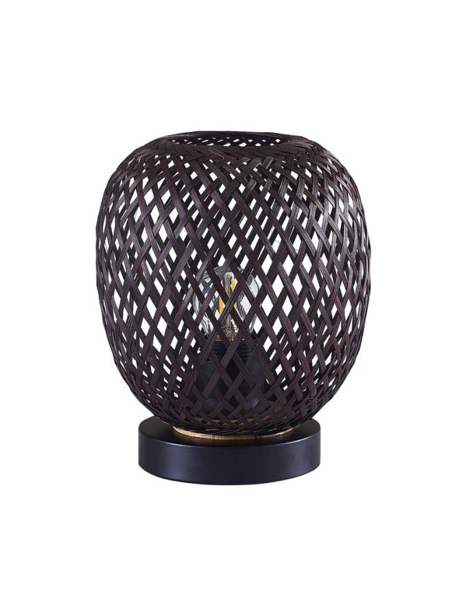 Lampa stołowa biurkowa boho naturalna wiklinowa nowoczesna - LEDco.pl