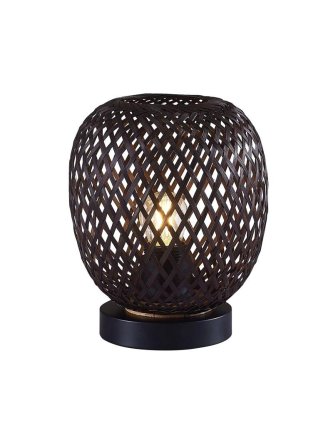 Lampa stołowa biurkowa boho naturalna wiklinowa nowoczesna - LEDco.pl