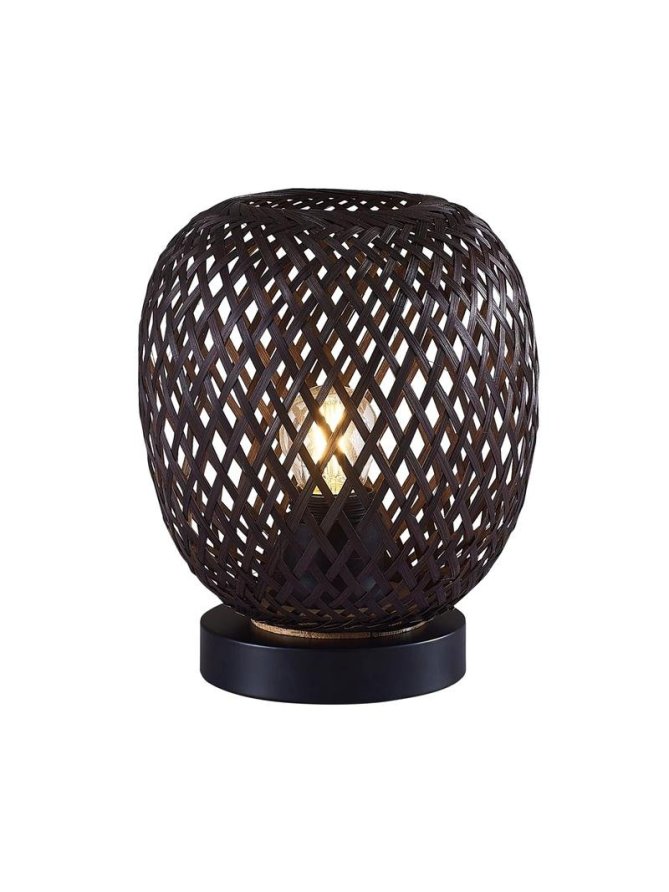 Lampa stołowa biurkowa boho naturalna wiklinowa nowoczesna - LEDco.pl