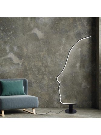 Lampa podłogowa wysoka loft twarz człowieka buzia LED - LEDco.pl