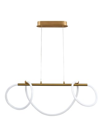 Lampa wisząca złoty żyrandol świecący sznur pleciony tuba led - LEDco.pl 2