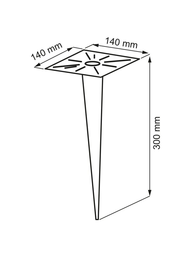 Kotwa montażowa dogruntowa 30cm wbijana w glebę do słupków - LEDco.pl
