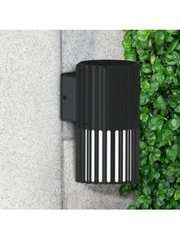 Kinkiet lampa elewacyjna okrągła ryflowana KUUSAMO E27 329332 - LEDco.pl