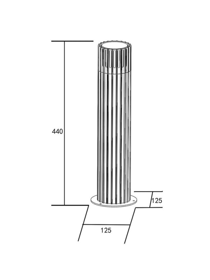 Lampa ogrodowa stojąca okrągła ryflowana KUUSAMO 44cm E27 329356 - LEDco.pl