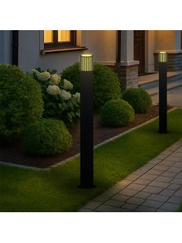 Lampa ogrodowa stojąca okrągła ryflowana KUUSAMO 90cm E27 329363 - LEDco.pl