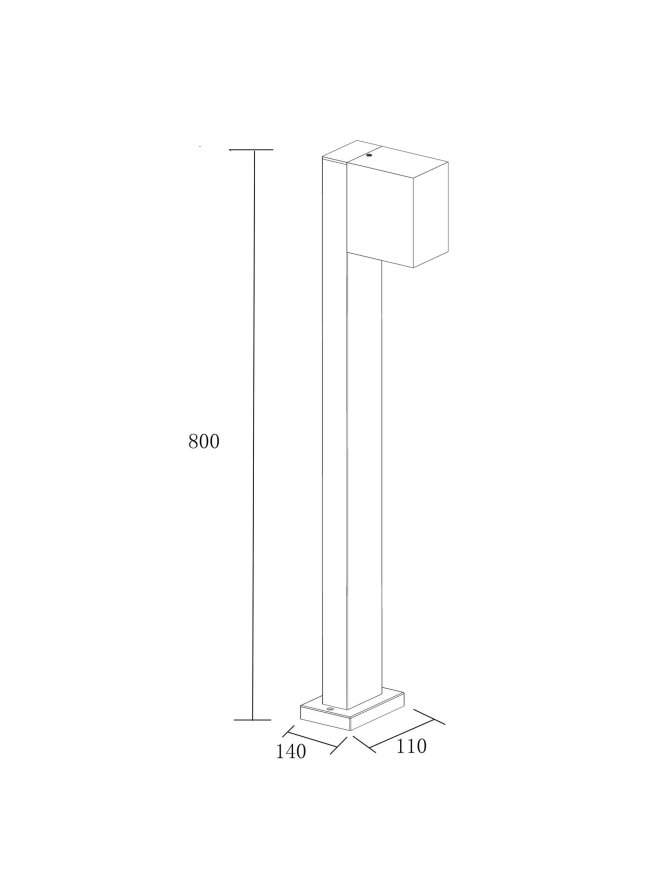 Lampa ogrodowa stojąca nowoczesna BOSTON SQUARE 80cm gu10 80cm 330987 - LEDco.pl