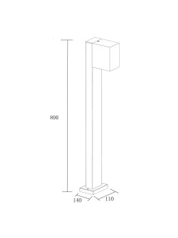 Lampa ogrodowa stojąca nowoczesna BOSTON SQUARE 80cm gu10 80cm 330987 - LEDco.pl