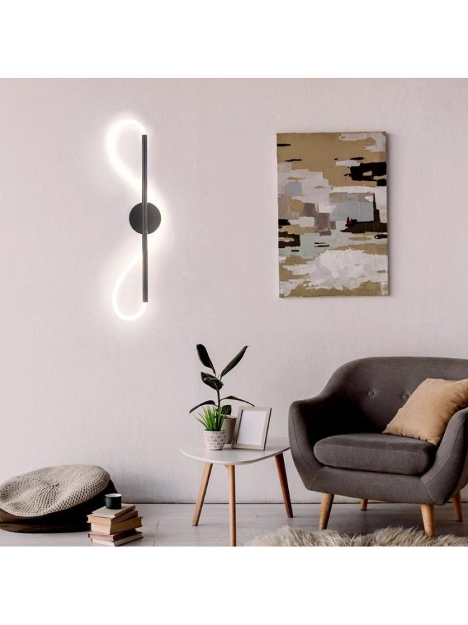 Lampa ścienna czarna kinkiet świecący sznur pleciony tuba led - LEDco.pl