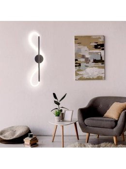 Lampa ścienna czarna kinkiet świecący sznur pleciony tuba led - LEDco.pl