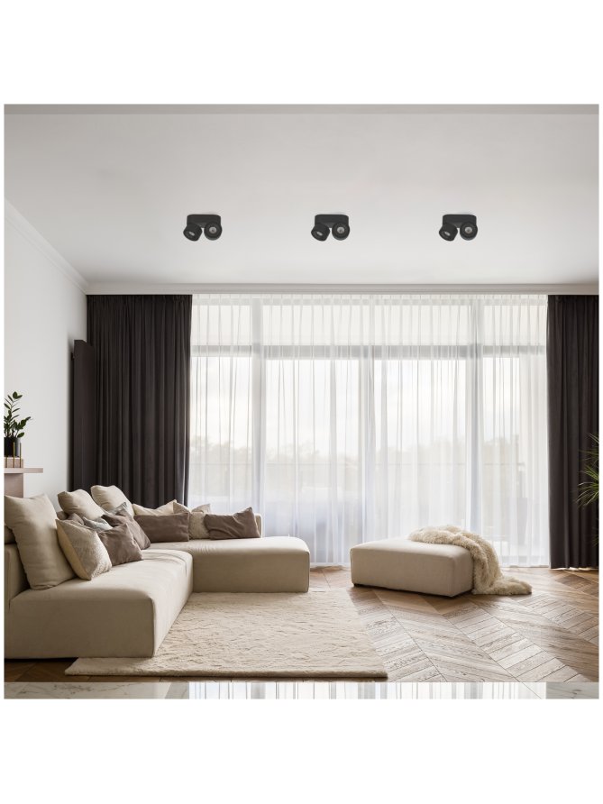 Oprawa sufitowa LAHTI mini dim 2x9W 3000K czarna Art of Light
