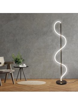 Lampa podłogowa czarna świecący sznur pleciony tuba led - LEDco.pl