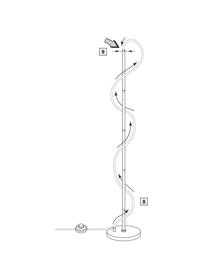 Lampa podłogowa złota świecący sznur pleciony tuba led - LEDco.pl