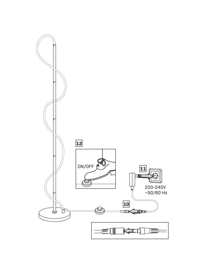 Lampa podłogowa złota świecący sznur pleciony tuba led - LEDco.pl